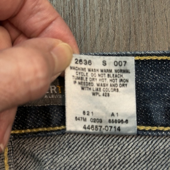 VINTAGE Levi's Silvertab Baggy Wide Leg Carpenter Jeans Mens 36x34(32) Blue Y2K - Picture 9 of 10